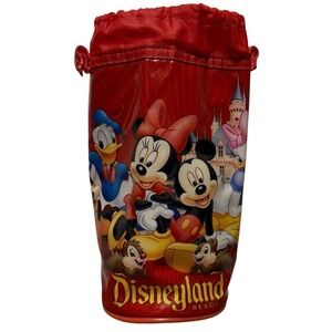 VINTAGE Disneyland Resort Red Insulated Water Bottle Holder Mickey & Friends